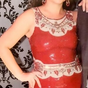 Needle & Thread sequin and embroidered cocktail dress. 